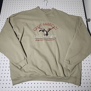 Van Heusen Great American Lakes Timber Duck Sweatshirt XL Vintage Green Mallard